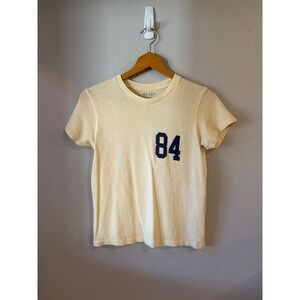 John Galt Graphic T-Shirt Women's Sm Yellow Good 84 Varsity Retro Cotton Tee